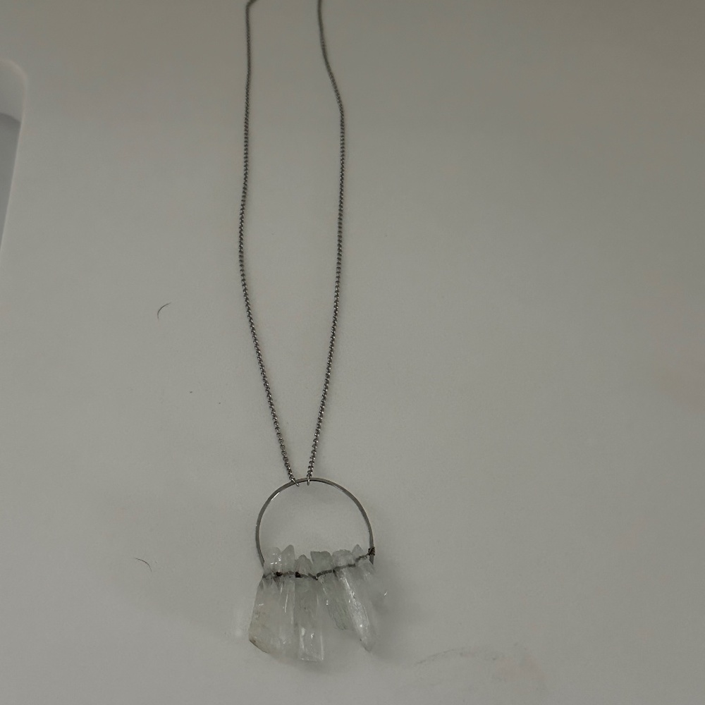 Long Moss Quartz necklace